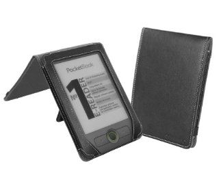 Cover Up PocketBook Basic 611 eReader Leather (Flip Stand) Cover Case   Black: Computers & Accessories