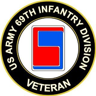 US Army Veteran 69th Infantry Division Sticker Decal 3.8" 6 Pack: Automotive