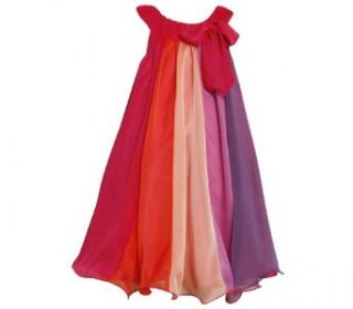 Size 16 BNJ 4508B FUCHSIA PINK MULTI COLORBLOCK CHIFFON OVERLAY TRAPEZE Special Occasion Wedding Flower Girl Party Dress,B44508 Bonnie Jean 7 16: Clothing