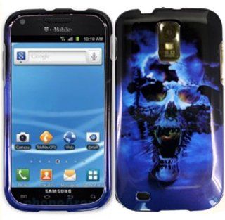 For T mobile Samsung Hercules T989 Galaxy S2 Ii Accessory   Blue Skull Case Protector Cover + Free Lf Stylus Pen: Cell Phones & Accessories