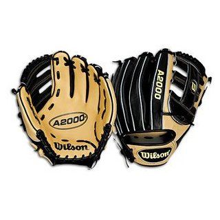 Wilson A2000 G4 11.5" Fielder's Glove ( Black/Blonde : WORN ON LEFT HAND ): Sports & Outdoors