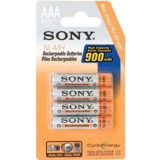 Sony Rechargeable AAA 900 mAh NiMH Batteries, 4 Pack: Electronics