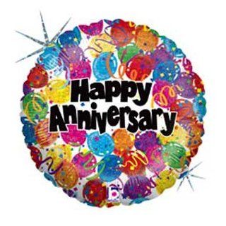 Single Source Party Supplies   18" Anniversary Party Mylar Foil Balloon: Toys & Games