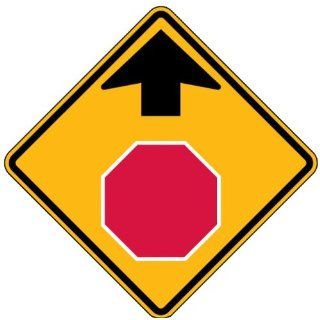 Tapco W3 1 High Intensity Prismatic Warning Sign, Legend "Stop Ahead (Symbol)", 30" Width x 30" Height, Aluminum, Black/Red on Yellow/White: Industrial Warning Signs: Industrial & Scientific