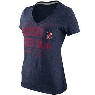 Boston Red Sox Women's Tri Blend Pocket T Shirt by Nike : Sports Fan T Shirts : Sports & Outdoors