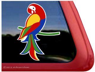 Beautiful Full Color Macaw Parrot Bird Vinyl Window Decal: Automotive