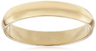 Men's 10k Yellow Gold 4mm Traditional Plain Wedding Band: Jewelry