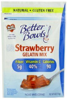 Better Bowls, Strawberry Gelatin, 4.0 Ounce (Pack of 8) : Gelatin Dessert Mixes : Grocery & Gourmet Food