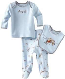 Little Me Baby Boys Newborn Cowboy Lap Shoulder Set, Light Blue, 3 Months: Infant And Toddler Pants Clothing Sets: Clothing