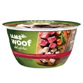 Iams Woof Delights Hearty Party of Chicken & Beef Stew in Gravy Wet Dog Food : Canned Wet Pet Food : Pet Supplies