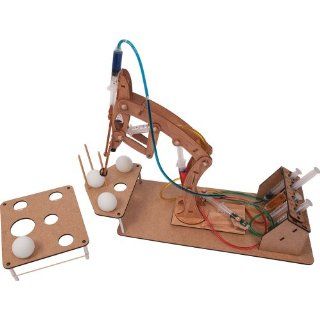 Pitsco Laser Cut Basswood T Bot II Hydraulic Arm with Challenge Set: Industrial & Scientific