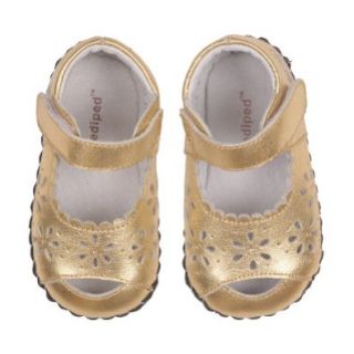 Pediped Originals Infant/ Toddler Mary Jane Metallic Gold Leather Sandal Kaylee (MEDIUM (US size: 5   5.5 / 12 18 months / EU Size 20)): Shoes