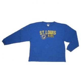 NHL St. Louis Blues Mens Athletic Long Sleeve Pullover Jersey Top 2XL Blue Clothing