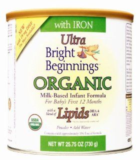 Bright Beginnings Organic Milk Based Infant Formula Powder with Iron and DHA,  25.75 Ounce Cans (Pack of 6): Health & Personal Care