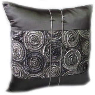 BangkokMarket 1 x Raised Ribbon Thai Silk Decorative Throw Pillow Case / Pillow Cover / Cushion For Decorate Sofa in Your Living Room, Bed, in Your Car and also Outdoor Furniture, Size 16"x16" : Everything Else