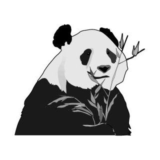 6" wide Panda bear eating bamboo. Engineer Grade reflective printed vinyl decal sticker for any smooth surface such as windows bumpers laptops or any smooth surface. : Other Products : Everything Else