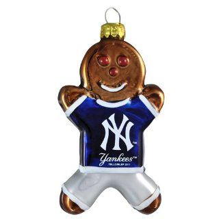 MLB New York Yankees Blown Glass Gingerbread Man Ornament : Sports Fan Hanging Ornaments : Sports & Outdoors