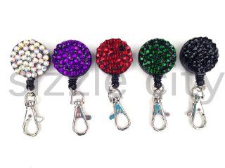 PACK OF 5 COLORFUL SOLO BADGE REEL (IRIDESCENT, PURPLE, RED, GREEN, BLACK) ID BADGE HOLDER FOR NURSES, TEACHERS, AND ANYONE NEEDING TO DISPLAY THEIR ID : Office Products
