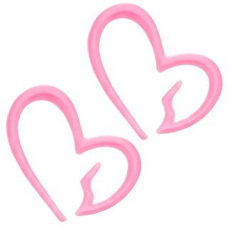10G Pink Acrylic Hanger Broken Heart Expander Taper Plugs   Pair: FreshTrends: Jewelry