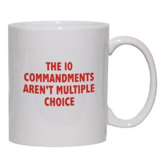 THE 10 COMMANDMENTS AREN'T MULTIPLE CHOICE Mug for Coffee / Hot Beverage 11 oz. PINK: Kitchen & Dining