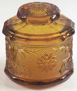 Tiara Sandwich Amber (Collection) Tiara Crystl Small Canister & Lid   Pressed Sa