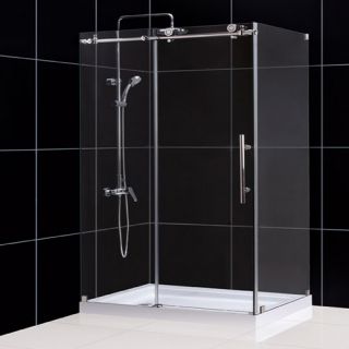 Dreamline SHEN613448008 Shower Enclosure, 34 1/2 by 48 3/8 EnigmaX Fully Frameless Sliding, Clear 3/8 Glass Polished Stainless Steel