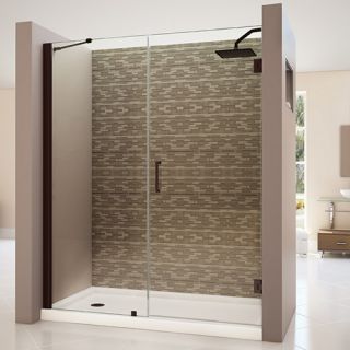 Dreamline SHDR2055721006 Frameless Shower Door, 55 to 56 Unidoor Hinged, Clear 3/8 Glass Oil Rubbed Bronze
