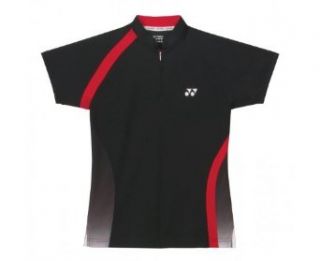 YONEX Junior Badminton Zipped T Shirt, Black, M: Clothing