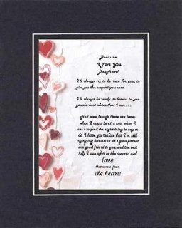 Touching and Heartfelt Poem for Daughters   Because I Love You Daughter Poem on 11 x 14 Double Beveled Matting (Black on Black)   Prints