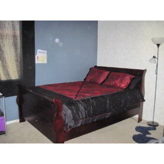Coaster Fine Furniture 200431q Louis Philippe Style Sleigh Bed, Queen, Cherry Finish: Home & Kitchen