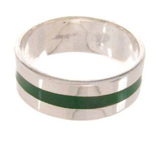 Sterling Silver Malachite Ring Size 8 1/4 PS59543 SilverTribe Jewelry