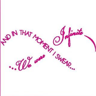 And in That Moment I Swear We Were Infinite HOT PINK   letPerks of Being A Wallflower wall saying vinyltering home decor decal stickers quotes 12.5" X 6"    