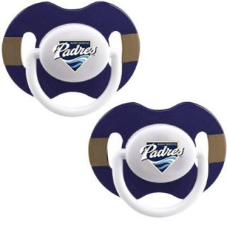 San Diego Padres Navy Blue Gold Striped 2 Pack Team Logo Pacifiers