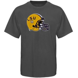 LSU Tigers Helmet LSU Football T Shirt   Charcoal