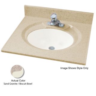 American Standard Astra Lav 43 in W x 22 in D Sand Granite Satin Cultured Marble Integral Single Sink Bathroom Vanity Top
