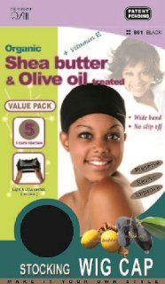 [The #1 Brand Fitt] Organic Shea Butter & Olive oil treated Stocking WIG CAP (Value Pack!!! 5 Caps Contain): Everything Else