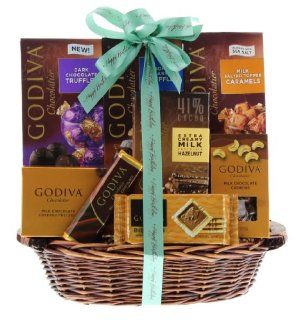 Wine Happy Birthday Gift Basket Containing Godiva Chocolate : Gourmet Chocolate Gifts : Grocery & Gourmet Food