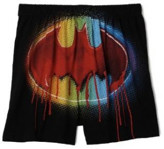 Briefly Stated Men's Batman Neon Drip Boxer,Black,Small: Clothing