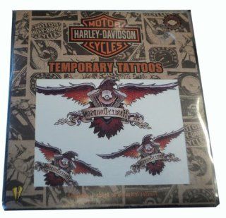 Harley Davidson Motorcycles Temporary Tattoos   Contains 1 Sheet of Assorted Tattoos Health & Personal Care