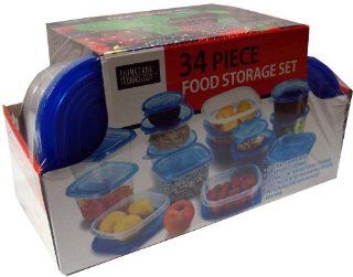 34 Pc. Food Storage Set, Clear Contains W/Air Tight Lids, From Freezer, To Microwave To Table: Home Improvement