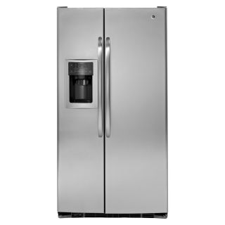 GE 25.4 cu ft Side by Side Refrigerator with Single Ice Maker (Stainless Steel) ENERGY STAR
