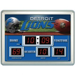 19" NFL Detroit Lions Football Scoreboard Wall Clock with Date and Temperature  