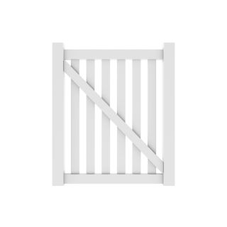 Barrette White Vinyl Fence Gate Kit (Common: 48 in; Actual: 48.5 in)