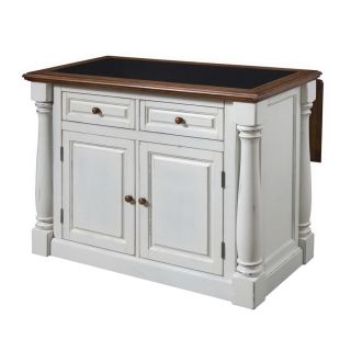 Home Styles 48 in L x 25 in W x 36 in H Distressed Antique White Kitchen Island