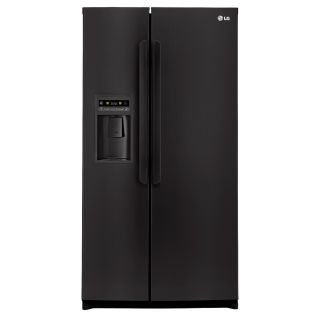 LG 26.5 cu ft Side by Side Refrigerator with Single Ice Maker (Smooth Black) ENERGY STAR