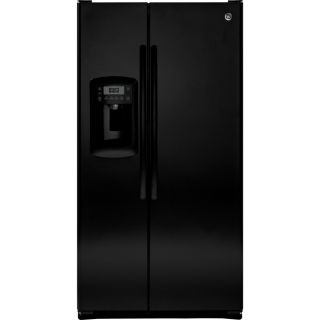 GE 22.7 cu ft Side by Side Refrigerator with Single Ice Maker (Black)