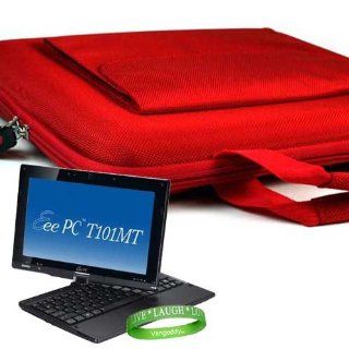 ASUS ** RUBY RED ** Carrying Case Hard Cube Case with Attached Pocket to Contain ASUS Accessories for Asus Eee PC T101MT EU17 BK 10.1 Inch Convertible Tablet (Black) + Vangoddy Live * Laugh * Love Wrist band: Computers & Accessories