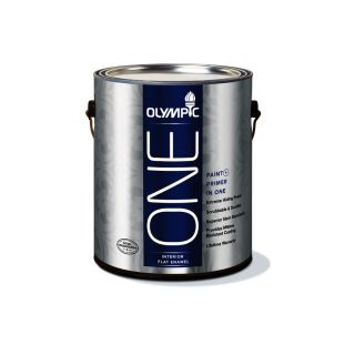 Olympic ONE One 124 fl oz Interior Flat White Latex Base Paint and Primer in One with Mildew Resistant Finish