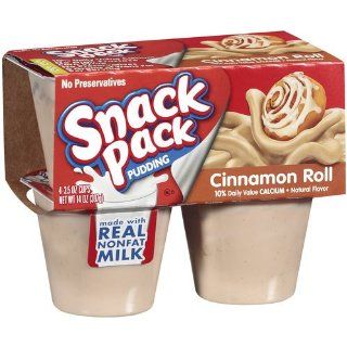 Hunt's Snack Pack Pudding Cinnamon Roll   3.25 oz (6 pack) : Grocery & Gourmet Food