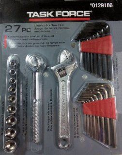 "ABC Products"   27 Piece Tool Set ~ Good Set Of Tools   To Add To Your Tool Box (Contains: 1/4 Inch Socket Set    6 Inch Adjustable Wrench    8 Pc SAE Hex Key Set [1/16 in To 1/4 in]    8 pc Metric Hex Key Set [1.5mm To 6mm]): Kitchen & Dini